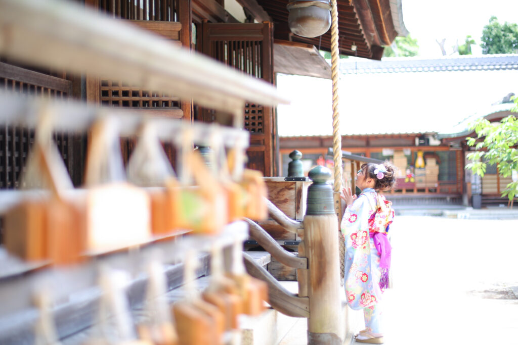 上地八幡宮での七五三ロケーション撮影